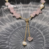 Pink Crystal Tahitian Pearls Adjustable Bracelet Retro Classic Jewelry