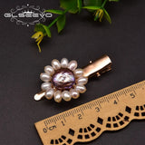 Pink Purple Freshwater Pearl Sun Flower Hairpin B Style