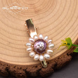 Pink Purple Freshwater Pearl Sun Flower Hairpin B Style