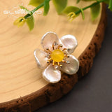Baroque Pearl Brooch High Flower Clothespin Gift