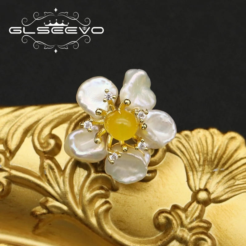 Baroque Pearl Brooch High Flower Clothespin Gift