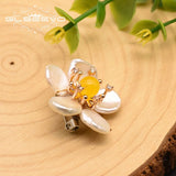 Baroque Pearl Brooch High Flower Clothespin Gift