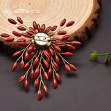 Fine Rice Coral Branch Brooch for Wedding Party