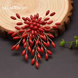 Fine Rice Coral Branch Brooch for Wedding Party