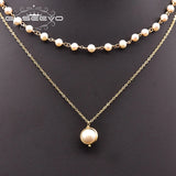 Freshwater Baroque Pearl Double-Layer Necklace Wedding Party Gift