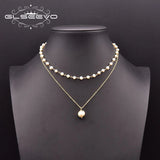 Freshwater Baroque Pearl Double-Layer Necklace Wedding Party Gift