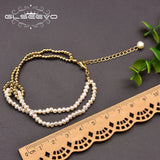 Baroque Pearl Bracelet Bimetal Lady Adjustable Party Gift GB0974