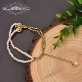 Baroque Pearl Bracelet Bimetal Lady Adjustable Party Gift GB0974