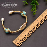 Pearl Turquoise Baroque Open Bracelet Woman Jewelry