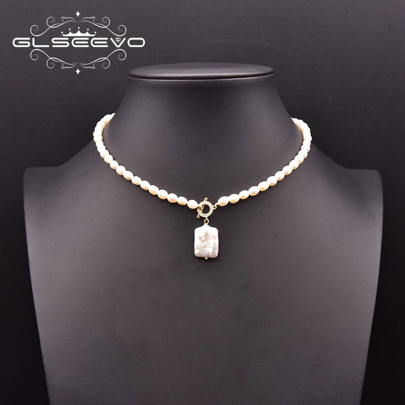 Natural Freshwater Pearl Necklace Woman Baroque Pendant Jewelry