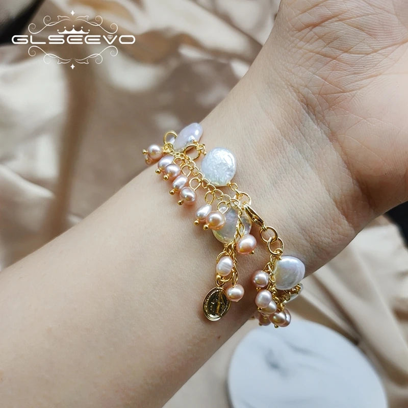 Baroque Pearl Charm Bracelet for Women Girls Vintage Wedding Jewelry