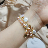 Baroque Pearl Charm Bracelet for Women Girls Vintage Wedding Jewelry