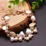 Baroque Pearl Charm Bracelet for Women Girls Vintage Wedding Jewelry
