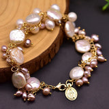 Baroque Pearl Charm Bracelet for Women Girls Vintage Wedding Jewelry