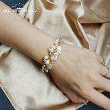 Baroque Pearl Charm Bracelet for Women Girls Vintage Wedding Jewelry
