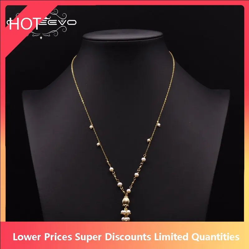 Natural Freshwater Pearl Pendant Necklace 925S Jewelry Collares