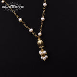 Natural Freshwater Pearl Pendant Necklace 925S Jewelry Collares