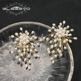 Retro Irregular Twig Natural Pearls Earrings Women Jewelry GE1188