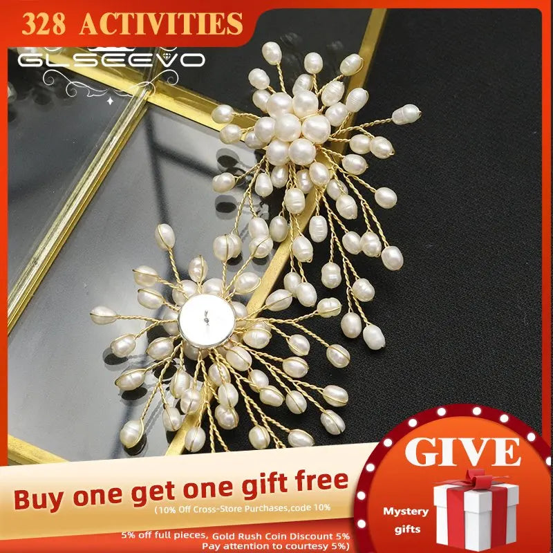 Retro Irregular Twig Natural Pearls Earrings Women Jewelry GE1188
