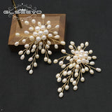 Retro Irregular Twig Natural Pearls Earrings Women Jewelry GE1188