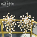 Retro Irregular Twig Natural Pearls Earrings Women Jewelry GE1188