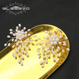Retro Irregular Twig Natural Pearls Earrings Women Jewelry GE1188