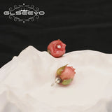 Natural Pearl Rose Earrings Romantic Charm Bridesmaid Gift