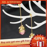 Rosebush Flowers Chain Drop Earrings Creative Women Accessories GE1189
