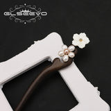 Natural Sandalwood Shell Women Pendant Hairpins Retro Jewelry