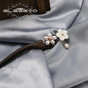 Natural Sandalwood Shell Women Pendant Hairpins Retro Jewelry