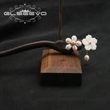 Natural Sandalwood Shell Women Pendant Hairpins Retro Jewelry