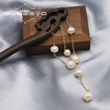 Sandalwood Freshwater Pearl Fringed Pendant Hairpin