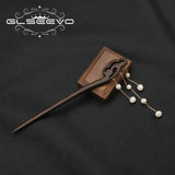 Sandalwood Freshwater Pearl Fringed Pendant Hairpin