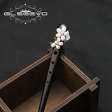 Sandalwood Pearl Butterfly Hairpins Romantic Jewelry