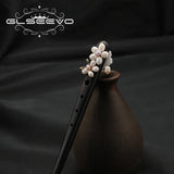 Sandalwood Pearl Butterfly Hairpins Romantic Jewelry