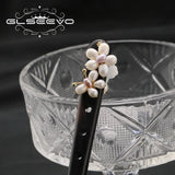 Sandalwood Pearl Butterfly Hairpins Romantic Jewelry