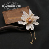 Sandalwood Freshwater Pearl Flowers Hairpins Retro Jewelry Chinoiserie