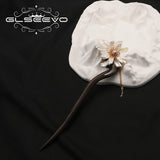 Sandalwood Freshwater Pearl Flowers Hairpins Retro Jewelry Chinoiserie