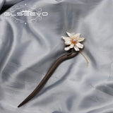 Sandalwood Freshwater Pearl Flowers Hairpins Retro Jewelry Chinoiserie