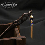 Sandalwood Pearl Fringed Hairpins Romantic Jewelry Christmas