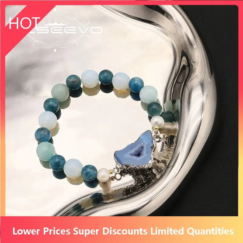 Sea Crystal Natural Pearls Women's Bracelets Romantic Bohemia Jewelry