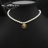 Shining Bee Pendant Pearl Necklace Minimalism Women Jewelry GN0423