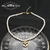 Shining Bee Pendant Pearl Necklace Minimalism Women Jewelry GN0423