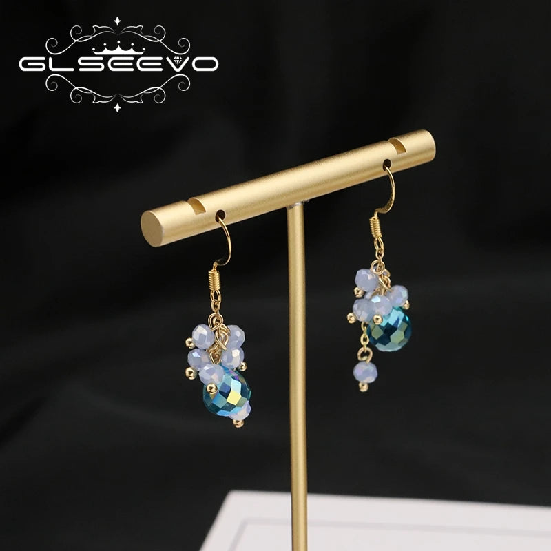 Colorful Crystal Drop Dangle Earrings Retro Jewelry GE1270