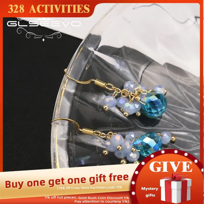 Colorful Crystal Drop Dangle Earrings Retro Jewelry GE1270
