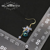 Colorful Crystal Drop Dangle Earrings Retro Jewelry GE1270