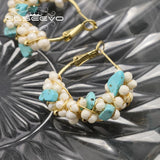 Zircon Natural Pearls Pendant Earrings Fine Jewelry Wedding