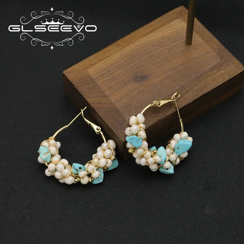Zircon Natural Pearls Pendant Earrings Fine Jewelry Wedding