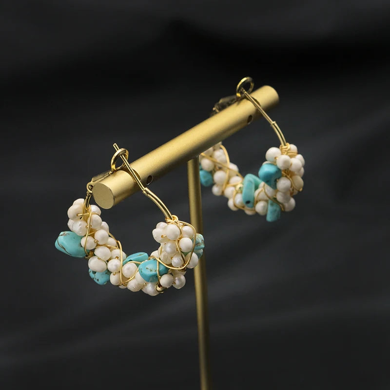 Zircon Natural Pearls Pendant Earrings Fine Jewelry Wedding