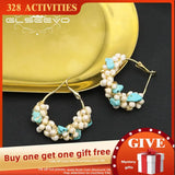 Zircon Natural Pearls Pendant Earrings Fine Jewelry Wedding